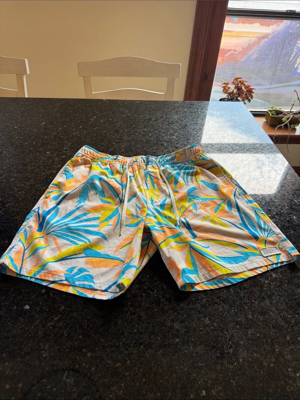 O'Neill - Blue, Yellow and Orange - Men's Tropical Swim Trunks